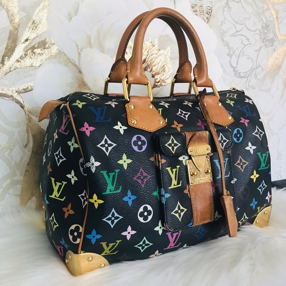 🌺Louis Vuitton Murakami Multicolor black Speedy30 - Picture 4 of 16